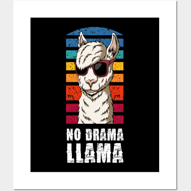 No Drama Llama Funny Cute Wall Art by Pannolinno